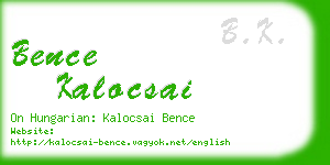 bence kalocsai business card